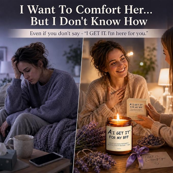 Best Friend Birthday Gifts for Women - Lavender Scented Candles for Women, Mothers Day Gifts for Woman, Friendship Gift for Friends, Bestie, Sister, BFF, Cool Bestie Gift Ideas for Females