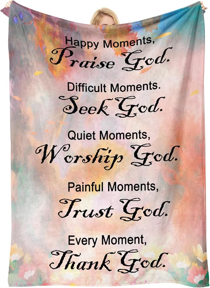 Christian Faith Inspirational Soft Throw Blanket - Religious and Spiritual Gift for Women/Men, Adults/Kids - Personalized 40"x60"