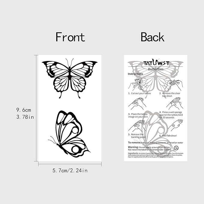 Realistic Temporary Tattoos for Women - 60 Sheets Tiny Small Removable Adult Fake Tattoos,185 Pcs Minimalist Waterproof Inspirational Quotes Words Wild Flower Floral Bouquet Adults Tattoo Stickers