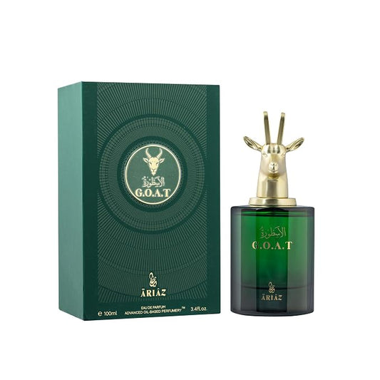 ARIAZ Goat Men Eau De Parfum 3.4 Oz - Amber Vanilla Cologne with Orange Blossom, Cinnamon, Tonka Bean, Musk & Woods - Warm Spicy Scent for Fall and Winter