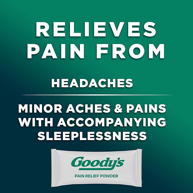 Goody's Nighttime Powder, Pain Reliever & Sleep Aid with Acetaminophen & Diphenhydramine Citrate, Caffeine Free, 6 Count, Pack of 12