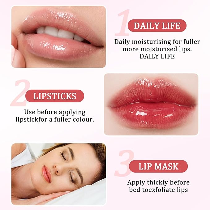 4Packs Fruit Lip Oil Roll-On, Jojoba Oil Infused Moisturizing Lip Gloss for Dry Lips, Nourishing & Non-Sticky Lip Care with Strawberry, Grape, Peach, Cherry Scents