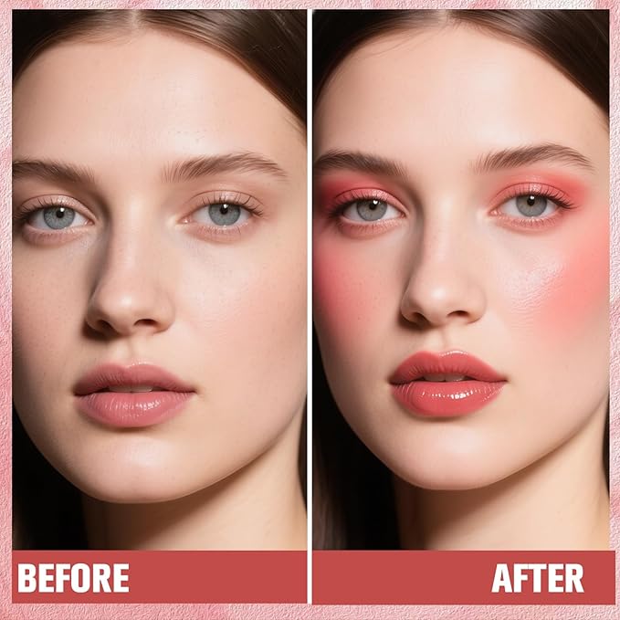 Matte Liquid Blush for Cheeks, High Pigment Buildable Cream Blush, Long-Lasting Natural Glow - Hydrating Formula Lightweight Makeup Radiant Flushed Cheeks (04 Coral)