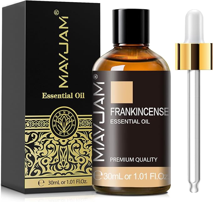 MAYJAM Frankincense Essential Oil for Diffuser Home Yoga Use, 1.01fl.oz | Long Lasting Scents, Essential Oils for Soap Candle Making, Frankincense Oil for Skin