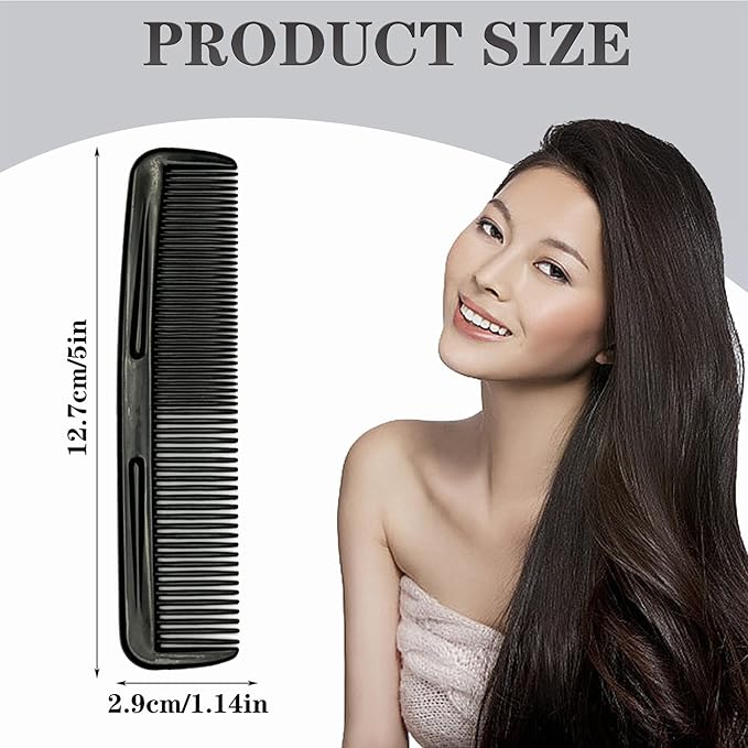 200 Pieces Black Hair Combs, Pocket Hair Combs Fine Dressing Comb for Women and Men