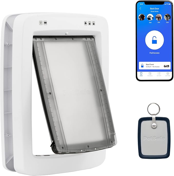 PetSafe SmartDoor Connected Pet Door, App Controlled, Large | Selective Entry/Exit, Custom Schedules, Remote Lock & Phone Notifications via My PetSafe App, Multi-Pet Friendly