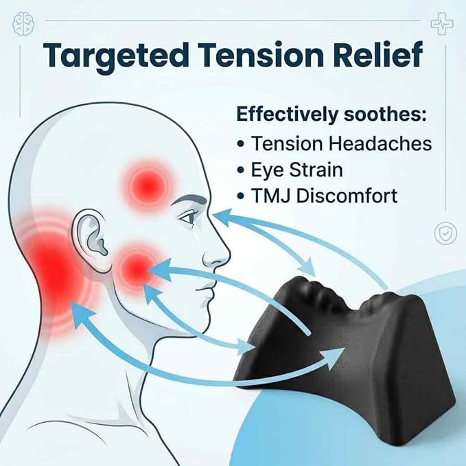Cevera Posture Release Tool, Neck Stretcher Pillow | Cervical Traction Device, Acupressure Nodes, Tension Headache Relief, Shoulder Massage Relaxer, Muscle Soother
