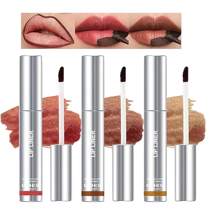 Peel Off Lip Liner, 3Pcs Matte Lip Stain Peel Off,Waterproof Long Lasting Highly Pigmented Color Peel Off Lip Stain Lipsticks Makeup for Women (Peel Off Lip Liner, 3Pcs)