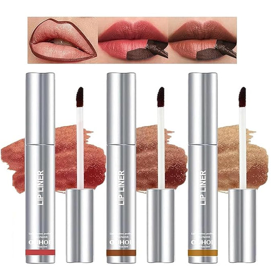 Peel Off Lip Liner, 3Pcs Matte Lip Stain Peel Off,Waterproof Long Lasting Highly Pigmented Color Peel Off Lip Stain Lipsticks Makeup for Women (Peel Off Lip Liner, 3Pcs)