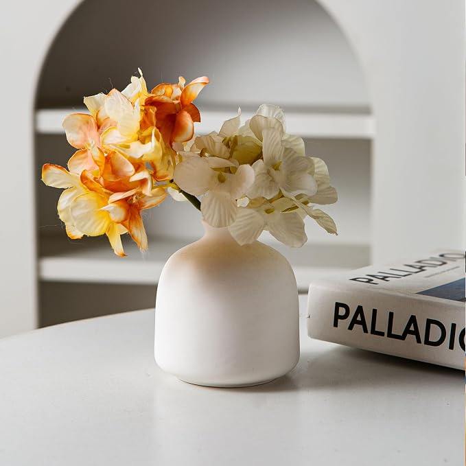 Tanvecle White Ceramic Bud Vase Set of 11, Small Vases for Pampas Grass, Flowers, Mini Vases for Modern Home Decor, Minimalist Decor, for Living Room, Dining Table & Shelves