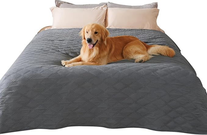 Luciphia Waterproof Couch Cover for Dogs, Non-Slip Pet Sofa Protector | Non-slip waterproof couch cover scratch-resistant machine washable protects sofa bed from spills fur claws, Grey, 82" x 102"
