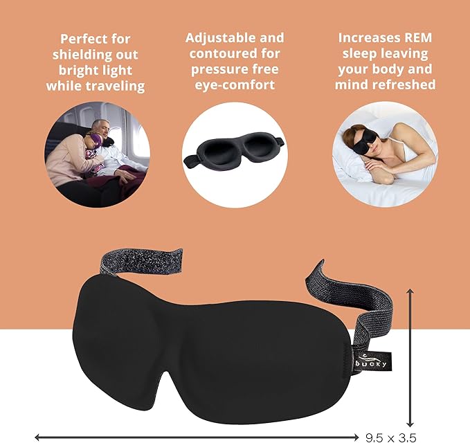 Bucky 40 Blinks No Pressure Printed Eye Mask for Travel & Sleep, Nouveau, One Size