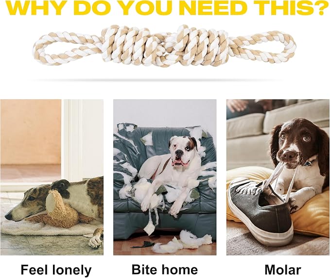 Fida Dog Rope Toys for Aggressive Chewers, Tug Toys for Large Medium Dogs