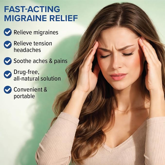 MOXE Migraine Relief Nasal Inhaler, Essential Oils for Headaches & Tension Relief, Portable Aromatherapy, Easy-to-Use, Pure & Undiluted, Peppermint, Spearmint, Eucalyptus, Tea Tree, 1 Pack