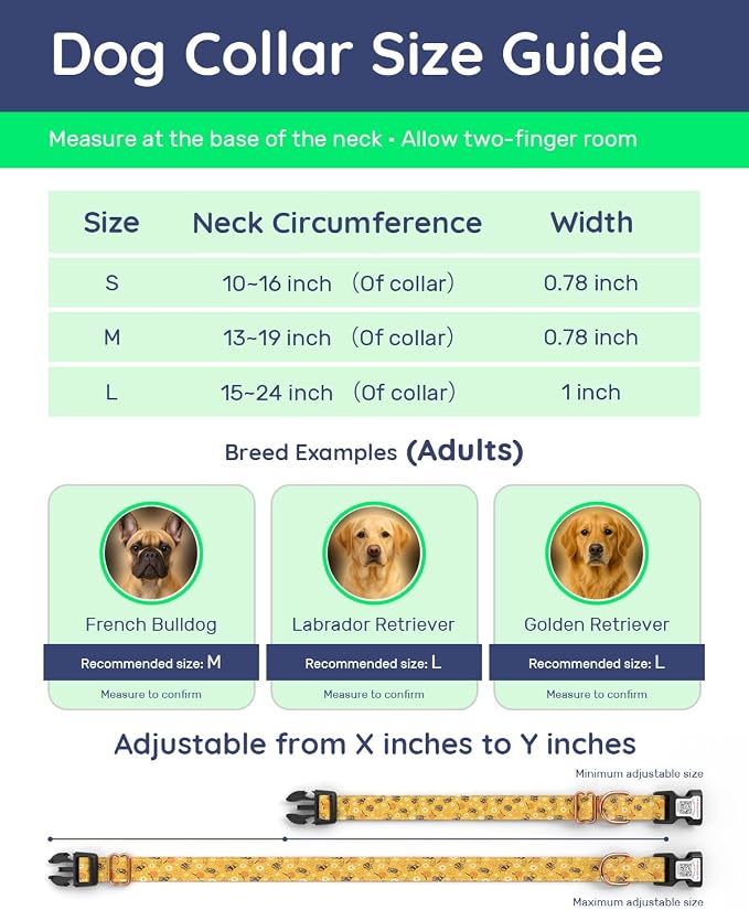 Dog Collar for Small Dogs with Smart QR Tags