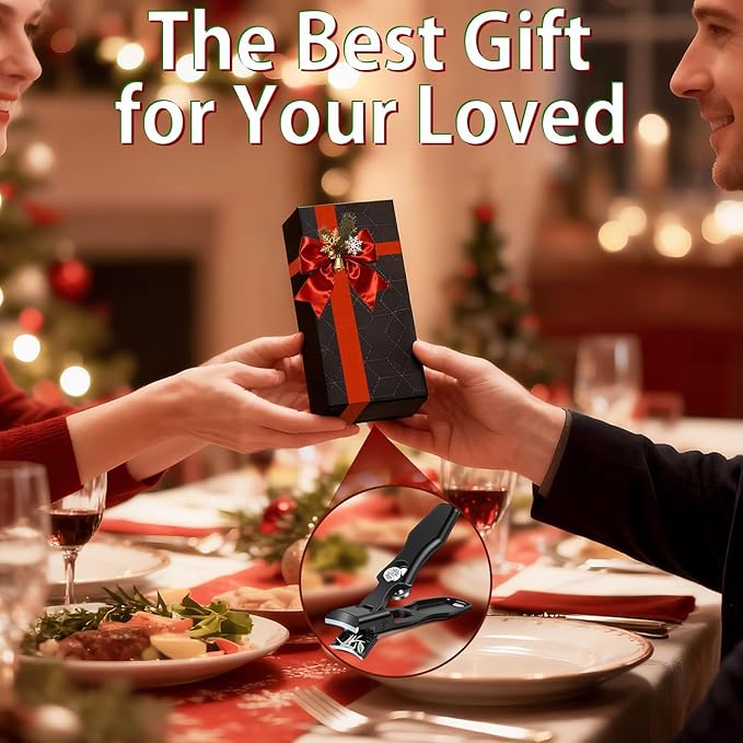 Stocking Stuffers Gifts for Men Adults Seniors, Nail Clippers with Catcher, Christmas Gifts for Men Dad Boyfriend Teens Him, Heavy Duty Clipper with Safety Lock for Mens Women Seniors