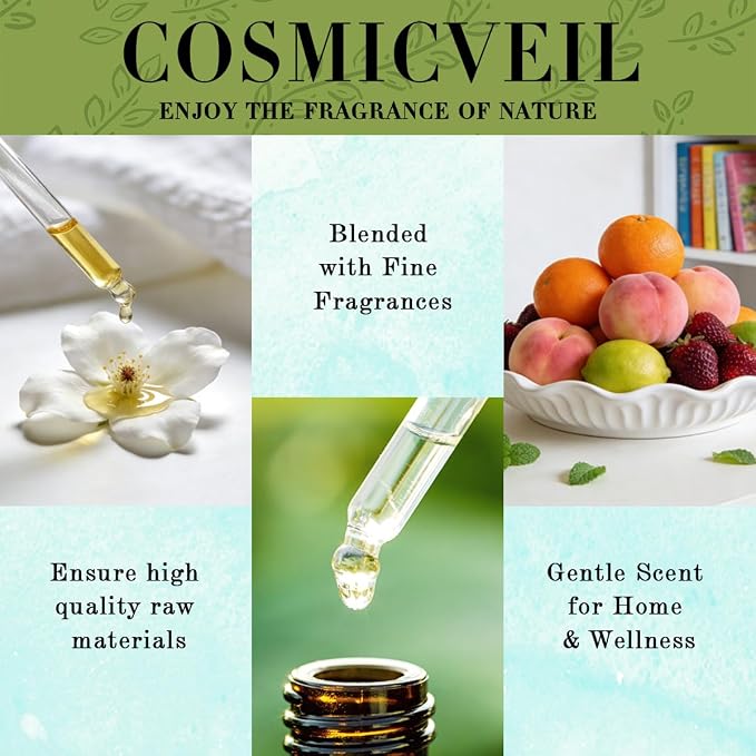 Sandalwood Essential Oil Sandalwood Oil for Aroma Diffuser,Humidifier,Home Fragrance,Cleaning,Body Care,Massage,Yoga,DIY Candle,DIY Soap CosmicVeil（Sandalwood，4 Fl Oz (Pack of 1)）