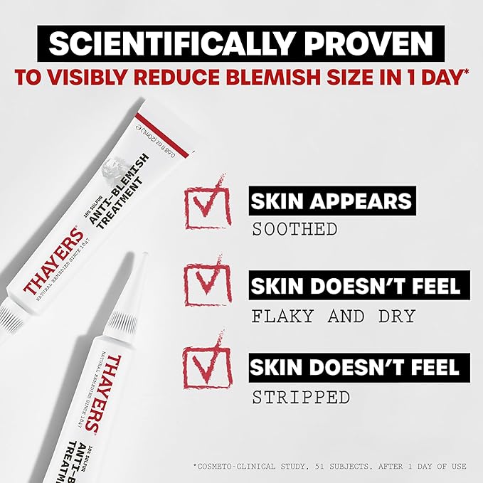 THAYERS Rapid Acne Treatment with 10% Sulfur, Sulfur Acne Treatment with Niacinamide and Glycolic Acid, Soothing and Non-Stripping Skin Care, 0.68 Fl Oz