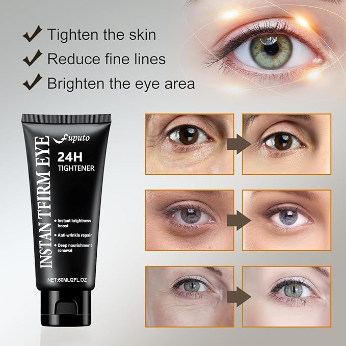 Instant Eye Tightener Cream, 60ML Instant Firm Temporary Eye Tightener for Reduces Dark Circles, Puffiness, Fine Lines, Upgraded Formula for Women, Fast-Absorbing & Moisture Lock（1Pcs