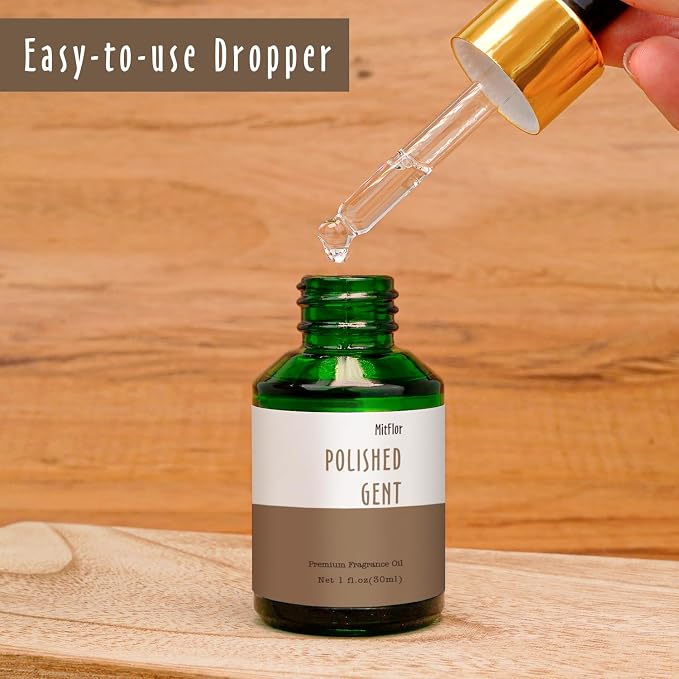 Polished Gent Fragrance Oil by MitFlor, 30ml Premium Fragrance Oil for Candle & Soap Making, Large Size Home Diffuser Oil, Masculine Woody Cologne Scent, Inspired by a Classic Luxury Men’s Fragrance