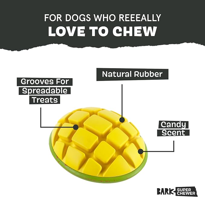 BarkBox Go Mango Tough Squeaky Rubber Dog Toy - Large