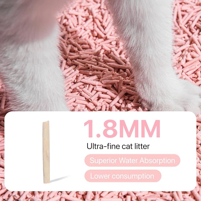Michu Tofu Cat Litter Natural Clumping Tofu Cat Litter, Fast Clumping and Easily Scoop-able 5.5lb/88oz 5 Scents - Peach, 12 Pack