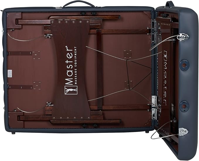 Master Massage Newport 30" Professional Portable Massage Table Package in Royal Blue with Ambient Lighting System