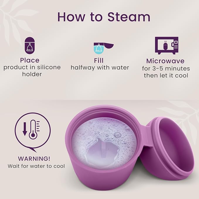 EcoBlossom Reusable Menstrual Cup and Case - The Most Reliable Medical Grade Silicone Period Cups - Comfortably use for 12 Hours (Small, Round Stem & Case)