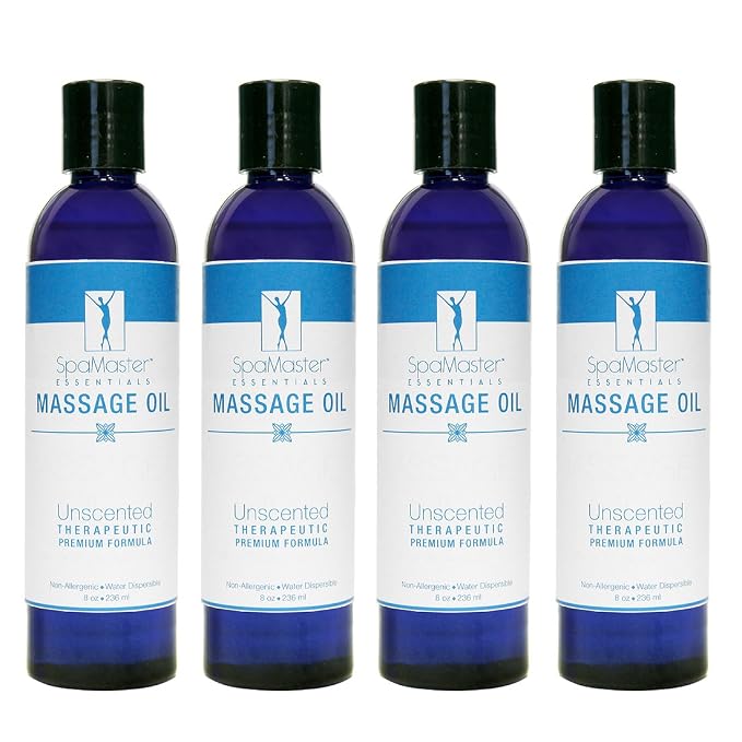 Master Massage Unscented Superior Grade Massage Oil 8ozper Bottle (4count), 1count, Clear