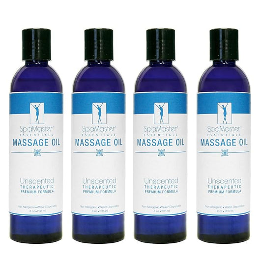 Master Massage Unscented Superior Grade Massage Oil 8ozper Bottle (4count), 1count, Clear