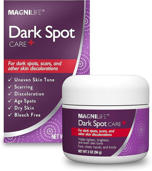 MagniLife Dark Spot Care, 2 oz, No Bleach Formula for Pigmentation, Liver Spots, Scars, Discoloration & Uneven Skin Tone, With Bearberry & Licorice Root Extract, For Face, Chest, Hands and Body