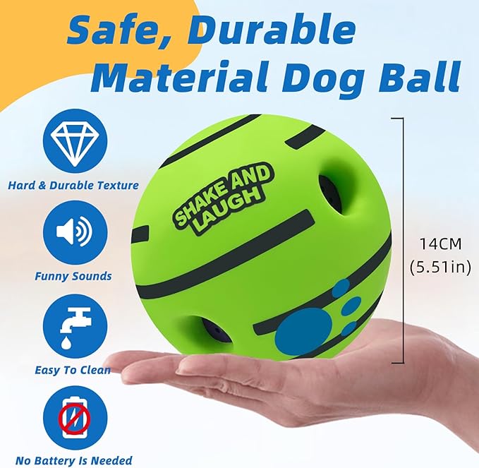Dog Toys Ball, Interactive, XL, 5.51 in (14 cm) | Shaking with Gibbering Sound, For Training & Herding