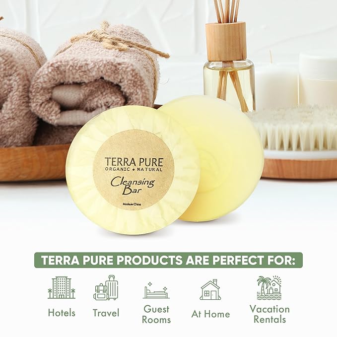 Terra Pure Bar Soap, Travel Size Hotel Amenities, 0.6 oz (Pack of 400)