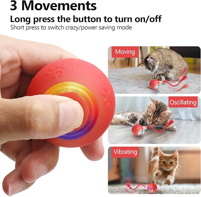 Speed 2.0 Tail Interactive Cat Toys, Rechargeable Ball for Indoor Cats