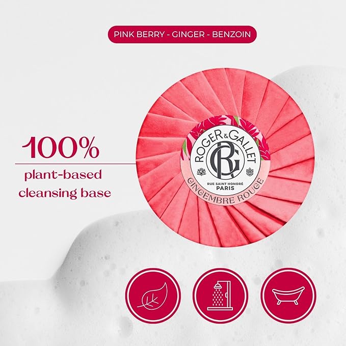 ROGER & GALLET | Body Wash & Body Soap for Women| Gingembre Rouge - Red Ginger 3.5 oz