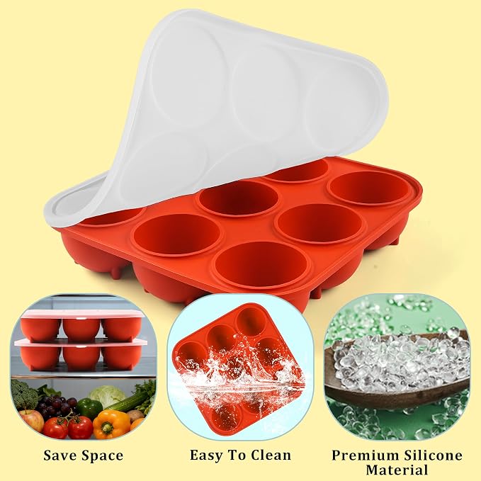 9-Cavity Silicone Frozen Dog Treat Mold with Lid for Woof Pupsicle & Power Chewer Pupsicle Large 25-75lbs,Reusable Frozen Dog Treat Tray Mold for Pupsicle