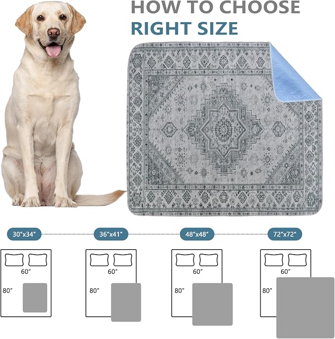Washable Pee Pads, Super Absorbent Puppy Pads, 2 Pack 36"x41" | Reusable Dog Training Pads, Leakproof With Waterproof Non-Slip Backing For Crates, Floors, Indoor Potty & Furniture
