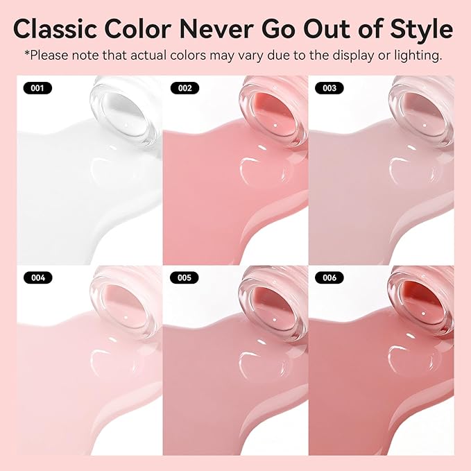 MIZHSE Nail Polish Set: 6 Classic Nude Colors Collection Milky White Nude Pink, Quick Dry Regular Nail Lacquer Fingernail Manicure DIY Nail Art Salon, Valentines Gift for Women Girls