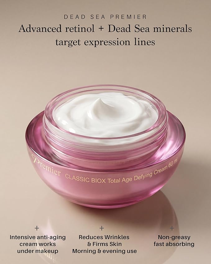 Premier Dead Sea BIOX total age defying cream, face moisturizer, Anti Aging face Cream, Intensive Wrinkle cream firming skin care, Classic collection, retinol Cream Lotion 2.4 Fl.Oz