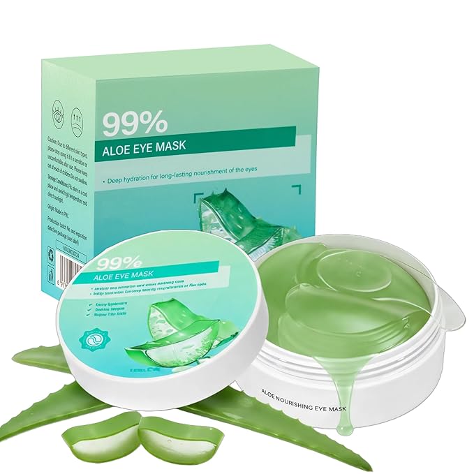 Aloe Vera Under Eye Gel Patches – Cooling Hydrating Eye Pads with Aloe, Refreshing Under Eye Mask for Sensitive Skin