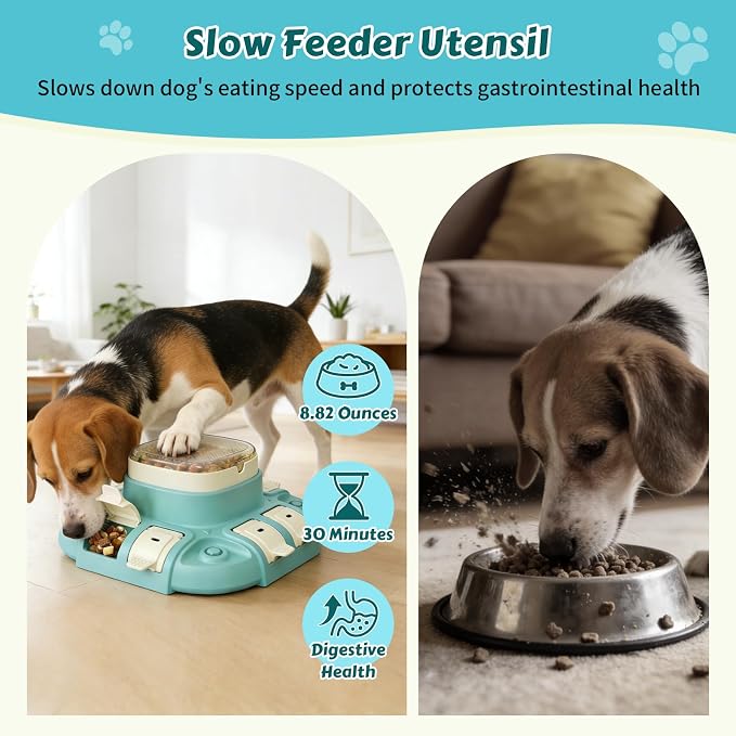 2 Levels Dog Puzzle Toy, Slow Feeder for Fast Eating Pets Interactive Dog Treat Puzzle Toys for IQ Training, Treat Dispenser for Small Medium Large Dogs, Cats