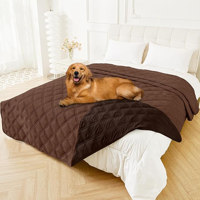 Smiry Waterproof Dog Bed Cover, Reversible Pet Blanket for Sofa Couch | Soft Washable Dog Blanket, Leakproof Couch Cover for Dogs Cats & Furniture Protection, 82x120, Brown/Chocolate