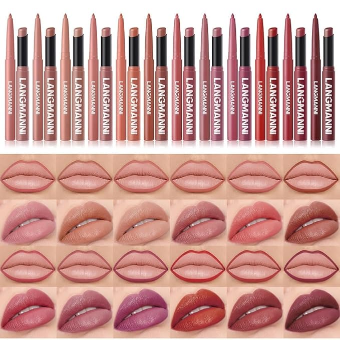 Lip Liner & Lipstick Set (12 Shades) - Long-Lasting, Waterproof & Transfer-Proof Matte Lip Kit, Smooth Creamy Texture, Bold to Nude Shades for Everyday & Party Wear, Ideal for Makeup Lovers (12)