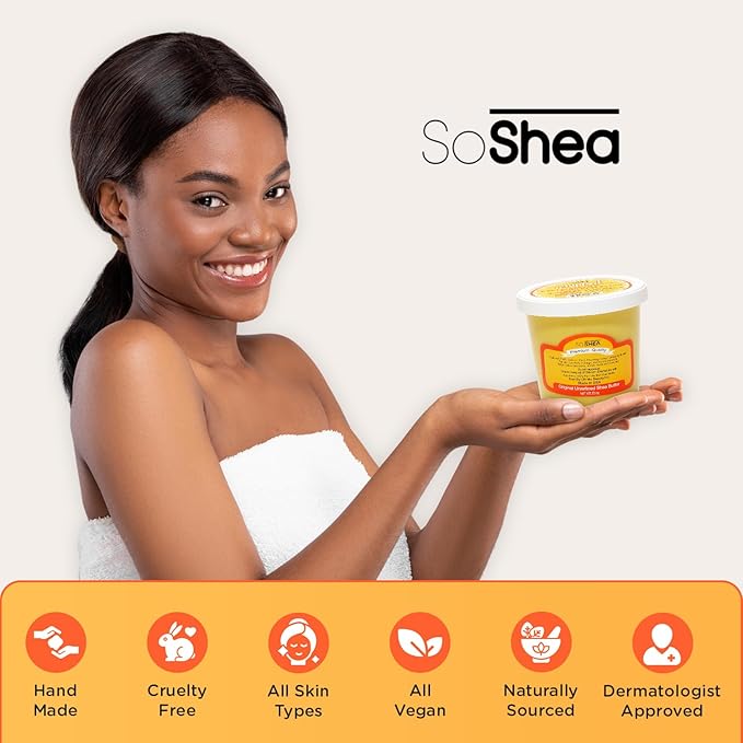 SoShea Whipped Raw Shea Butter - Turmeric |100% Pure, Unrefined African Shea Butter & Tumeric | Cold-Pressed & Processed -Rich Natural For Dry & Sensitive Skin, Face & Hair | Vegan | 11.50 oz