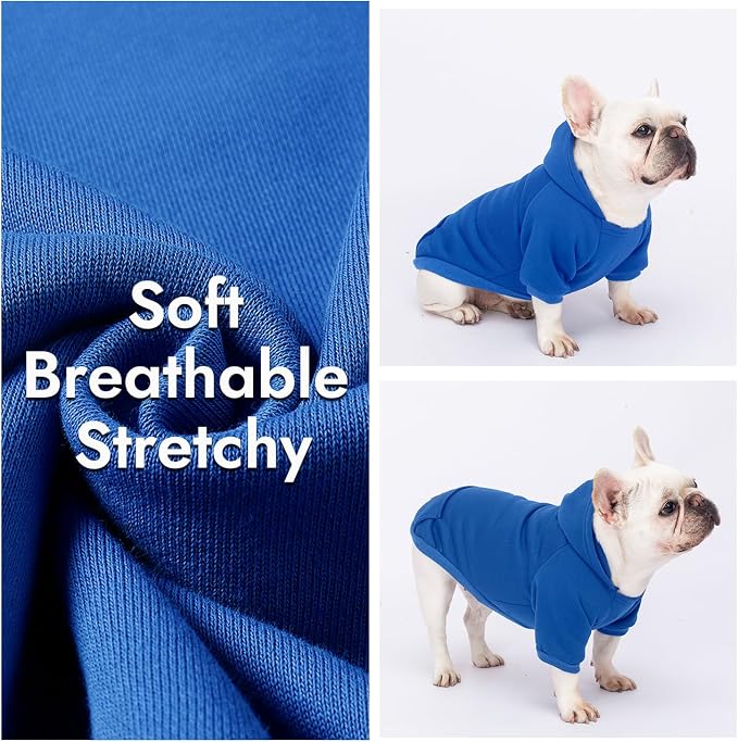 1 Pack Dog Hoodie Warm Hood Dog Sweater Cold Weather Small Dogs Sweatshirt Comfort Pet Clothes for Small Medium Dogs with Pockets Cats Chihuahua Clothes for Male Female Girl Boy Sporty Daily Wear