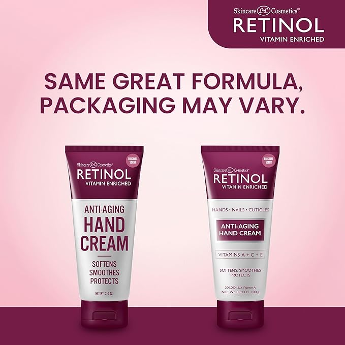 Retinol Anti-Aging Hand Cream – The Original Retinol Brand For Younger Looking Hands –Rich, Velvety Conditions & Protects Skin, Nails & Cuticles – Vitamin A Minimizes Age’s Effect on Skin