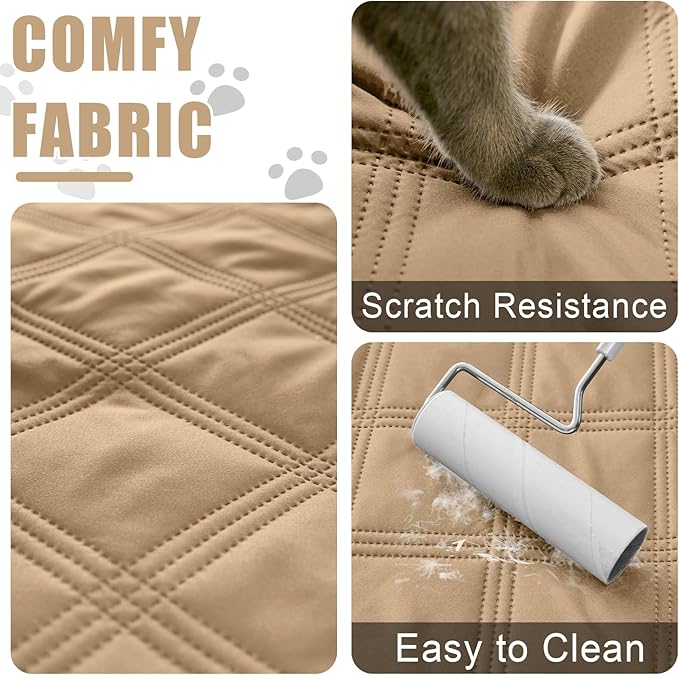 Smiry Waterproof Dog Bed Cover, Reversible Pet Blanket for Sofa Couch | Soft Washable Dog Blanket, Leakproof Couch Cover for Dogs Cats & Furniture Protection, 30x53, Camel/Camel