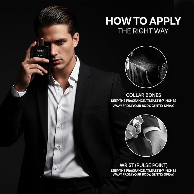 Bellavita Luxury CEO MAN Eau de Parfum | 100 ml (3.4 fl.oz.) | Perfume for Men | Mandarin, Lemon, Lavender, and Vetiver Notes | Long Lasting Men's Fragrance