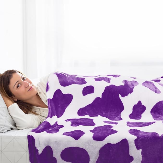 Purple Fleece Blanket for Couch, Cozy Soft GentleSoft Throw Blanket for Women Girls, Lavender Purple Cute Small Throws, Birthday Gifts for Women Mom Sister Best Friend