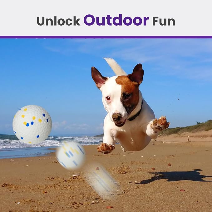 Dog Toy Balls, 2 Pack 3" Bouncy Dog Tennis Balls, Blue White